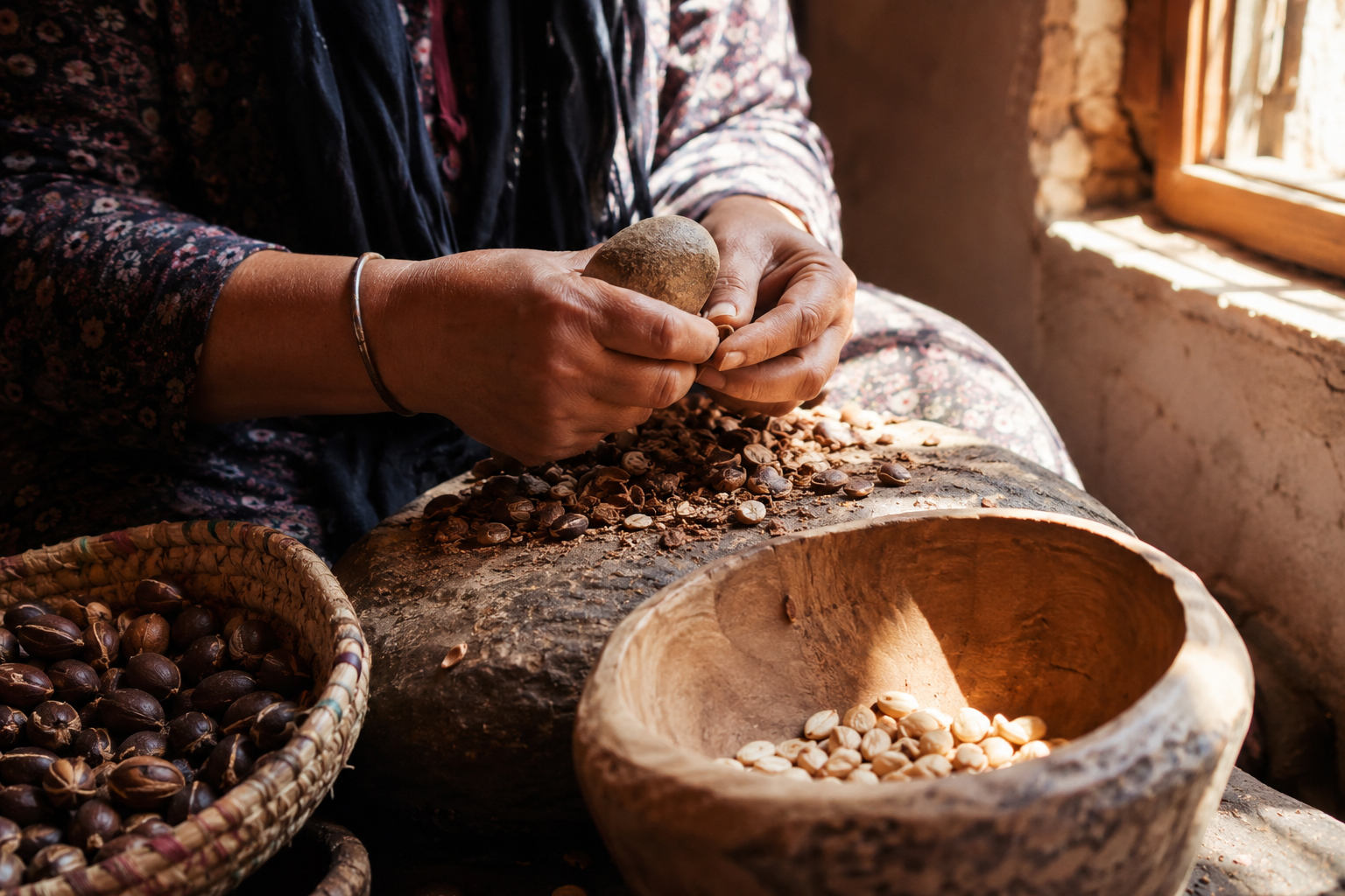 Women working at an argan oil co-operative